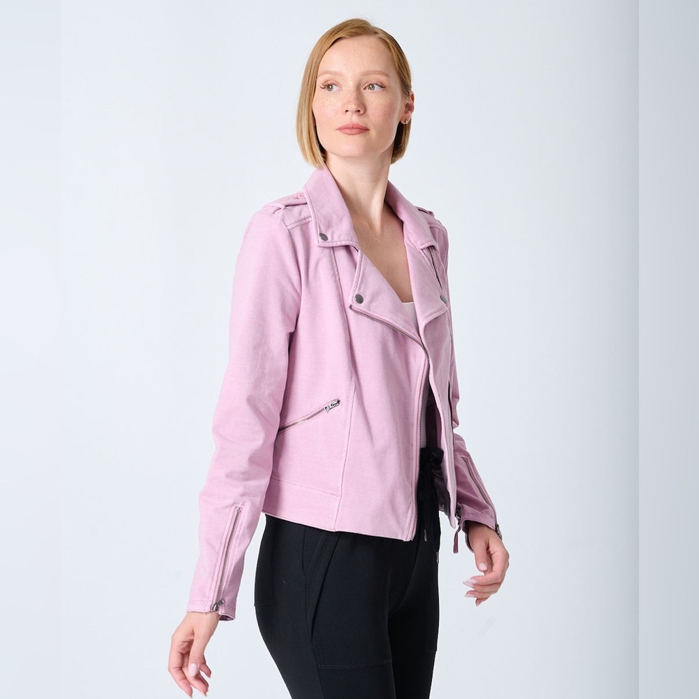 Anthropologie Marrakech Jaxon Knit Moto Jacket Lilac Large NEW Boho Bikercore - Picture 10 of 11